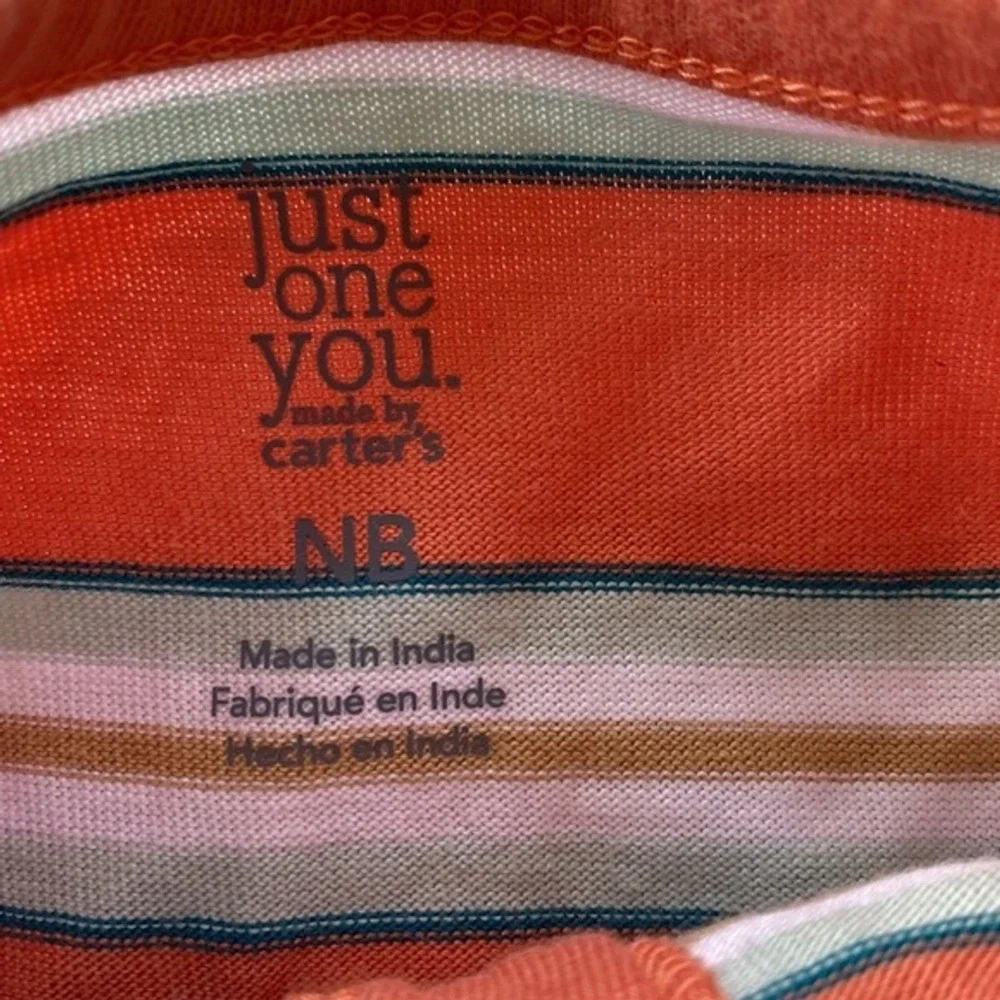 Just One You Carter's Baby Boy Newborn Orange Tiger Stripe Romper NB‎